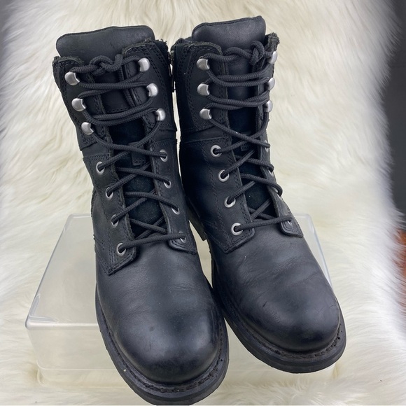 HARLY-DAVIDSON DARNEL SCHWARZ COMBAT-MOTOR - BIKERS BOOTS SIZE M7.5 - Picture 1 of 12